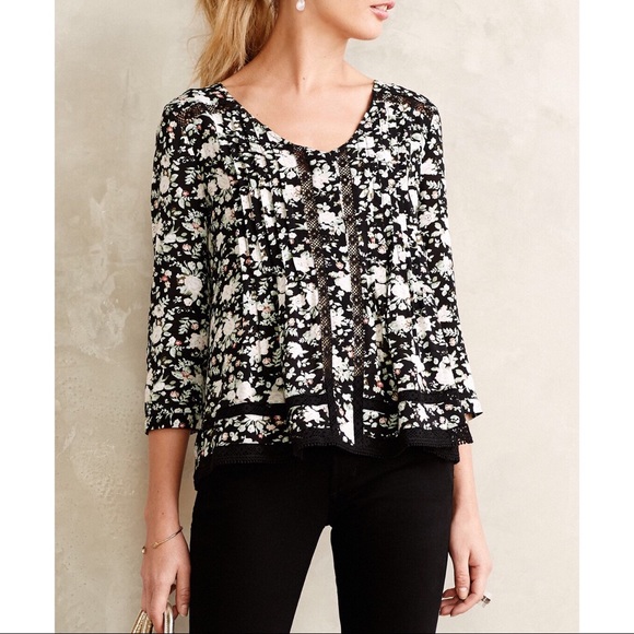 Anthropologie Tops - Anthropologie Maeve Floral Peasant Buttondown Top